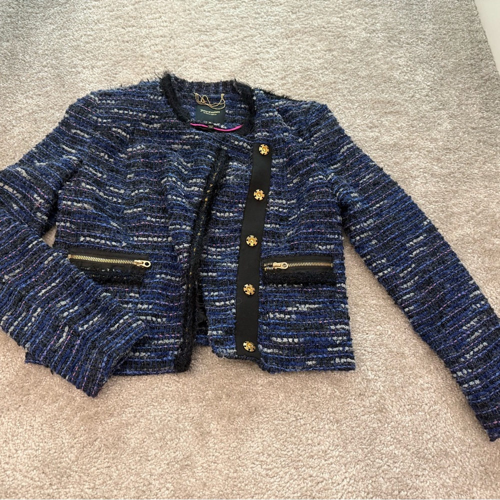 Juicy Couture Women's Blue Tweed Jacket